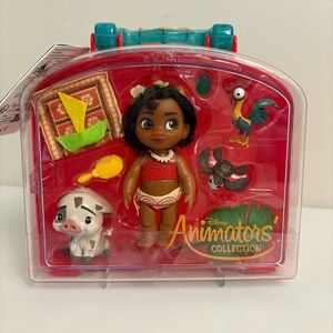 Disney Animators' Collection Moana 5" Mini Doll Play Set New with Carry Case
